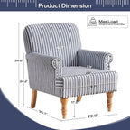 HUIMO Linen Fabric Accent Chair, Mid-Century Modern Armchair - Image 2