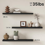 Fun Memories 36 Inch Floating Shelves Wall-Mounted, Rustic Wood Shelf - Image 3