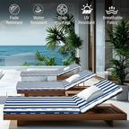 Outdoor Chaise Lounge Cushions for Patio, Waterproof Replacement Seat Cushions - Image 2