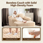 VINGLI Boneless Chaise Lounge Chair Indoor, 55.5" Deep Seat Sleeper Sofa Bed - Image 3