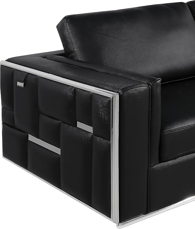 Blackjack Furniture Catania Modern Top Grain Italian Leather Sofa Set - Image 7