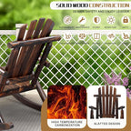 Outvita Wooden Rocking Chair Set of 2, Fir Log Adirondack Rocker, Outdoor Wood - Image 6
