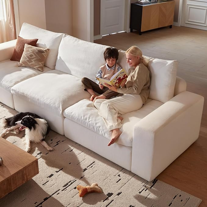 Cloud Couch Sectional 146.5'' Oversized Modular Deep Seat Sofa U Shaped Comfy - Image 3
