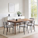 DUMOS Dining Chairs Set of 6, Mid Century Modern Chair Round Upholstered Curved - Image 8