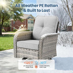 Weaxty Outdoor Swivel Rocker Patio Chairs, 3 Pieces Patio Furniture Set - Image 7