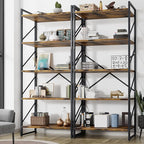 Shintenchi 2 Pieces 5 Tiers Bookshelf, Classically Tall Bookcase Shelf by Shintenchi%7CFurnitureMadeforRealLife