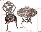Oakland Living Cast Aluminum Conversation Set Metal Antique Green 3 Piece Patio - Image 6