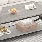 HSH Rustic Grey Coffee Table, Modern Minimalist Living Room Table - Image 6