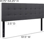 Flash Furniture Bedford Tufted Upholstered Queen Size Headboard in Dark Gray - Image 2
