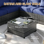 MOCHITO 7 Pieces Outdoor Patio Furniture Sets, All-Weather Sectional Sofa Grey - Image 2