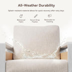 Aoxun Aluminum Outdoor Patio Furniture Set, 2 Seats Metal Sectional Patio - Image 5