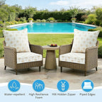 Outdoor Deep Seat & Back Cushion Set, 24 x 24 Inch Water Repellent and Fade - Image 3