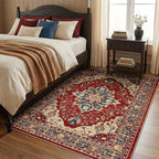 RELEANY Area Rugs 4'x6' Washable Non-Slip, Floral Vintage Distress Print - Image 2