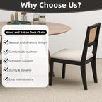 Westice Rattan Dining Chairs Set of 6, Farmhouse Natural Dining Room Chairs - Image 8