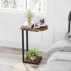 Hosfais Side Table Small End Table, C-Shaped Wood Sofa Table - Image 4
