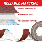 Emery Cloth Roll, 4 Grits 1'' x 19.7' Sandpaper Roll 120 240 320 400 Emery Cloth - Image 3