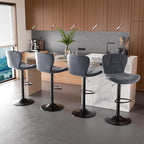 Nalupatio Modern Bar Stools Set of 2, Adjustable Faux Leather Upholstered - Image 7