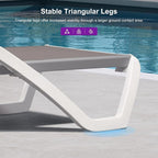 PURPLE LEAF Patio Chaise Lounge Chair Set Outside Aluminum Plastic Stackable - Image 8