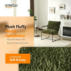 VINGLI 28" Wide Plush Upholstery Sling Modern Accent Chair - Image 4