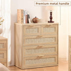 LEYAOYAO Rattan Dresser for Bedroom Set of 2, 33.5" Tall Chest of Drawers - Image 7