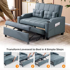 VINGLI Convertible Loveseat Sleeper Sofa, Cup Holders, Armrest - Image 7