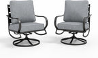 Sophia & William 2 Pieces Patio Furniture Sets Metal Sofa Chairs Patio Cushion by SophiaWilliam