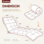 Outdoor Chaise Lounge Chair Cushion Set of 4, Thickened 74.4 x 22 x 4.7 Inches - Image 2