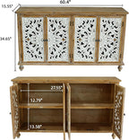 LKTART 60" Vintage Sideboard Buffet Cabinet, French Country Sideboard, - Image 2