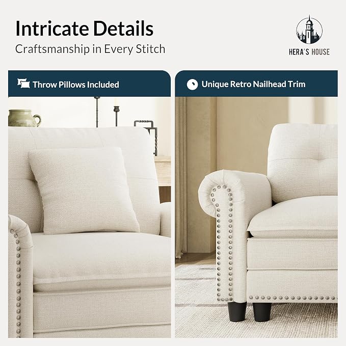 HERA'S HOUSE 3 Pieces Modular Sectional Sofa Sets, Oversized Couch Set - Image 7
