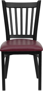 Flash Furniture 4 Pack HERCULES Series Black Vertical Back Metal Restaurant - Image 6
