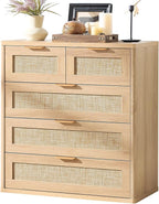 LEYAOYAO Rattan Dresser for Bedroom, 33.5" Tall Chest of Drawers, Modern 5 by LEYAOYAO-Findtheshiningpointofyourideallife%EF%BC%81