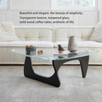 EASYSOUL Modern Glass Coffee Table, 32.68" D x 22.44" W x 15.75" H, Abstract - Image 5