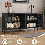 ARTPOWER 61.8" Hollow Carved Wood Accent Cabinet - Image 4