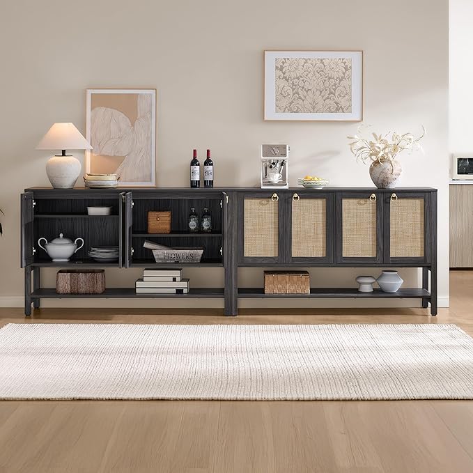SICOTAS Rattan Sideboard Buffet Cabinet - Image 3