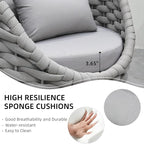 TWT 3 Pieces Aluminum Patio Furniture Set, Hand Woven Textilene Rope Outdoor - Image 8