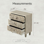 3 Drawer Farmhouse Dresser X 2P - Image 3
