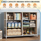 WLIVE Dresser for Bedroom with 8 Drawers, Wide Fabric Dresser for Storage and - Image 4