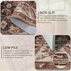 Area Rugs for Living Room, 4x6 Washable Rugs for Bedroom, Non-Slip Retro Floral - Image 3