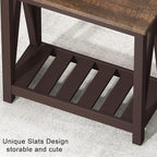ChooChoo Farmhouse End Table, Rustic Vintage Narrow End Side Table - Image 7