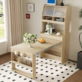 Compact Buffet with Hutch and Foldable Dining Table, 2-in-1 Buffet by SIYSNKSI