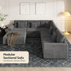 Modular Sectional Sofa, Oversized U Shaped Couch, Convertible Sleeper Sofa - Image 6
