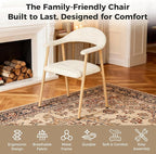DUMOS Dining Chairs Set of 4, Linen Fabric Upholstered Kitchen Side Chairs - Image 5