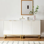 EYYTHUNG Fluted Cabinet with Storage Set of 2, Sideboard Buffet Cabinet with by EYYTHUNG