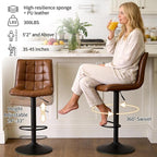 FIRAVOE Counter Height Bar Stools, Swivel Barstools Set of 3 - Image 3