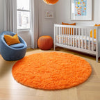 Amdrebio Orange Round Circle Rug 5Ft - Image 8