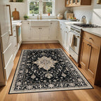 RELEANY Area Rugs 4'x6' Washable Non-Slip, Floral Vintage Distress Print - Image 3