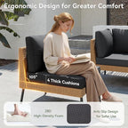 Aoxun 6 Piece Patio Furniture Set, 6 Seats Outdoor Sectional Sofas - Image 3