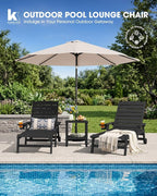 KINGYES HDPE Lounge Chair Outdoor, Patio Chaise Lounge Recliner - Image 6
