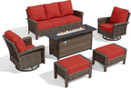 HERA'S HOUSE Red Patio Furniture Set, 6-Piece Outdoor Seating Conversation Sets - Image 9