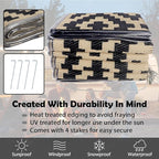 SAND MINE Reversible Mats with Led Strip Lights, Plastic Straw Rug, Modern Area - Image 4